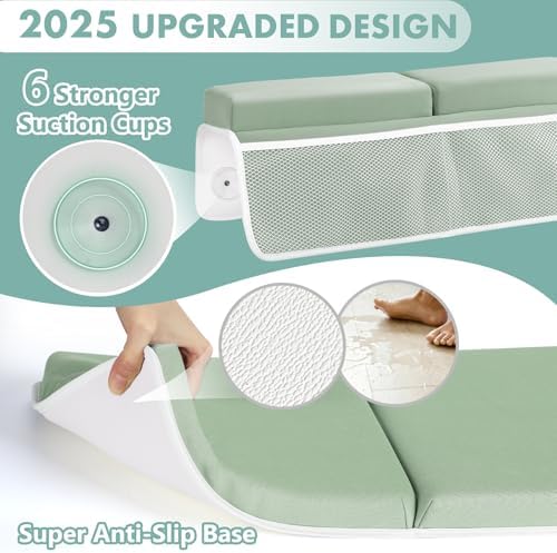 Beiens baby bath kneeling pad set showing thick orthopedic memory foam core layers.