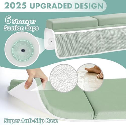 Beiens baby bath kneeling pad set showing thick orthopedic memory foam core layers.