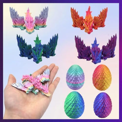 Top view of four dragon eggs arranged as desktop decor