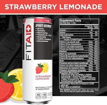 Fitaid Strawberry Lemonade and Hawaiian Nectar variety pack cans