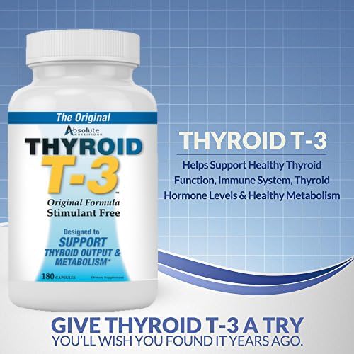 Absolute Nutrition Thyroid T3 Support 180 Capsules front view showing metabolic booster label