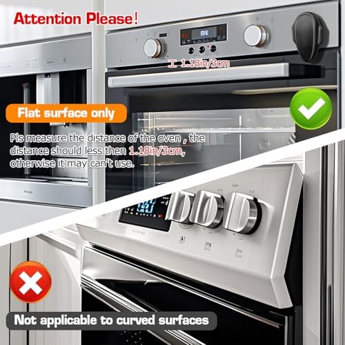 Heat resistant oven safety lock installed on appliance