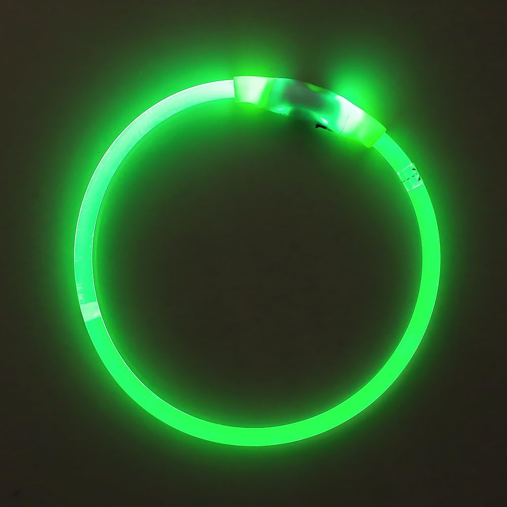 BSEEN Light Up Dog Collar - LED Dog Collar Rechargeable, Glowing Pet Collars for Small Medium Large Dogs, TPU Cuttable Lighted Puppy Collar, Safety Dog Lights for Night Walking (Green 70cm) - Image 9