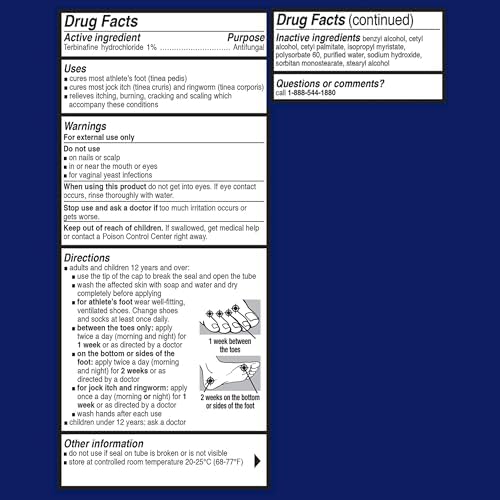 Close up view of Lamisil packaging highlighting the prescription strength active ingredient.