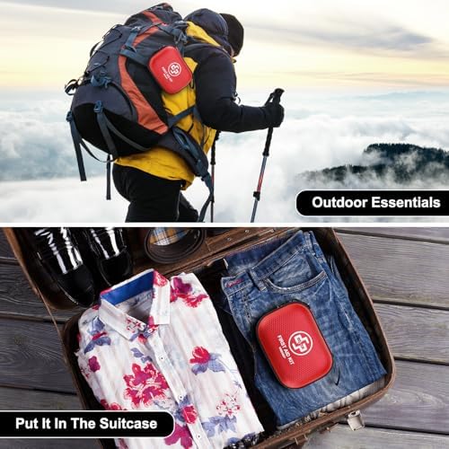 Vriexsd red hard shell first aid kit placed next to travel gear