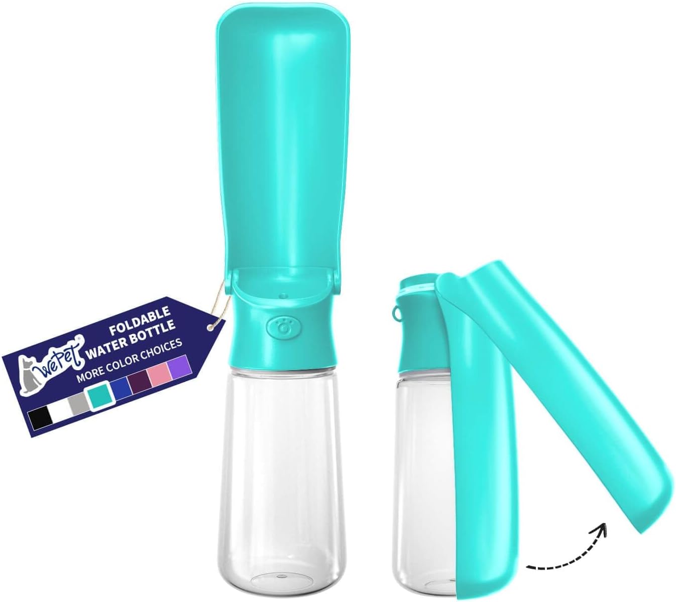 WePet Foldable Portable Dog Water Bottle Puppy Water Dispenser with Drinking Feeder, 12 OZ, High-Temperature Resistant Leak Proof for Pets Outdoor Walking, Hiking, Travel, Food Grade Plastic BPA Free - Image 13