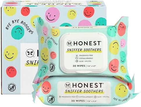 The Honest Company Plant-Based Snot Removing Wipes, Soothing Nose with Aloe, Hypoallergenic for Sensitive Skin, EWG Verified Fragrance-Free, 60 Count - Image 2