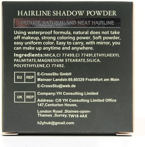 Sovoncare waterproof hair shadow powder application on crown area