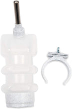 Flip top lid water bottle for dogs showing easy refill mechanism.