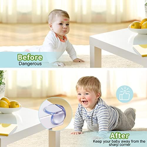 Close up of transparent furniture corner safety guard