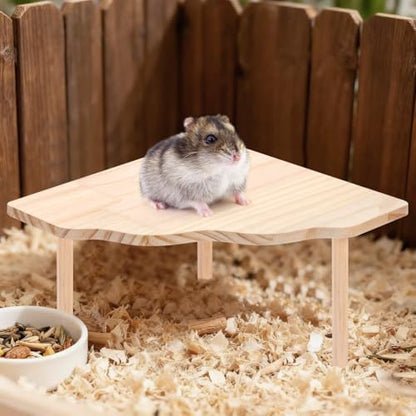 2-Piece Set Hamster Play Wooden Platform for Dwarf Syrian Hamsters Gerbils Mice Degus or Other Small Pets - Image 8