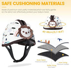 Close up of soft cotton interior and EVA foam padding in baby helmet
