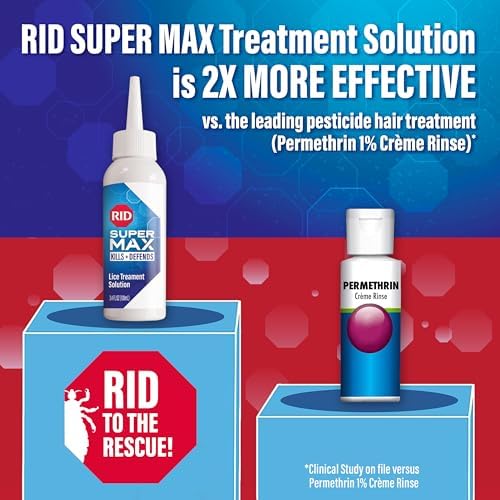Rid Super Max lice treatment solution bottle and packaging