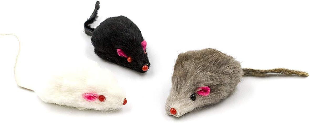 Pack of twenty interactive cat mice toys with catnip and built-in rattles.