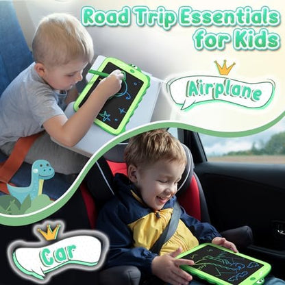 Dinosaur design LCD tablet screen showing colourful writing