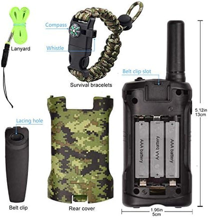 Aikmi long range walkie talkies for children demonstrating the compact lightweight size in hand