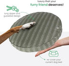 Premium imported organic cotton canvas dog duvet spread out on home floor living room