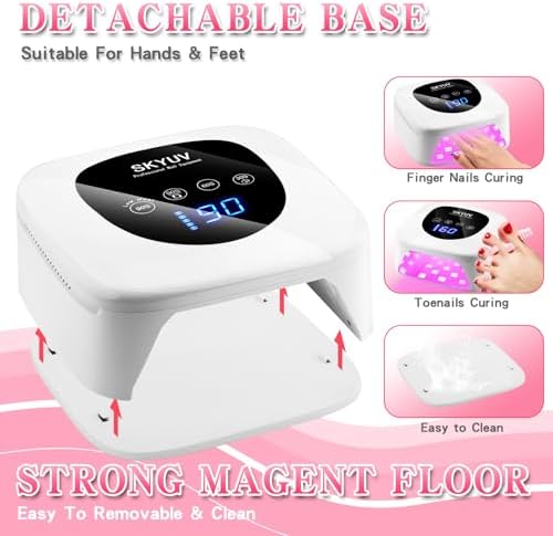 Skyuv UV nail lamp with removable base for pedicure use