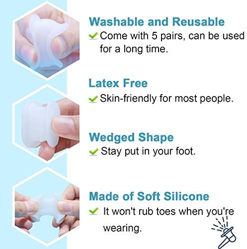 Povihome Large size toe separators on foot showing stay in place design