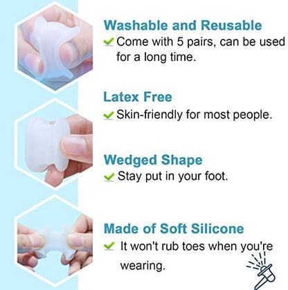 Povihome Large size toe separators on foot showing stay in place design