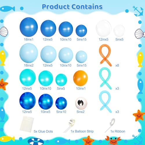 JOYFLOAT premium blue and orange balloons close up showing metallic and matte textures