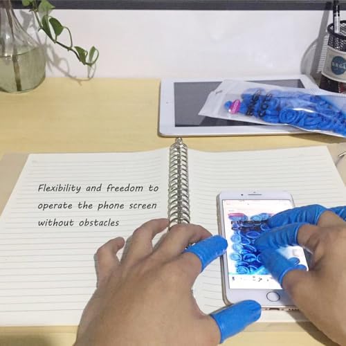 Non allergenic finger sleeves displayed in a pack of one hundred pieces for beauty salon utility