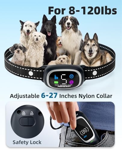 AIKEEP dog shock collar packaging and included training accessories kit.