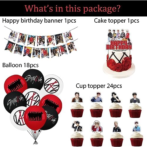 Close up of Stray Kids 5 Star themed paper cake topper