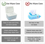 Top down view of Hswt seal-designed wipes dispenser