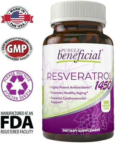 Purely Beneficial Resveratrol 1450 USA manufactured quality seal