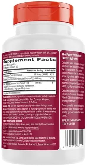Imported trunature water extract cinnamon capsules alongside nutritional vitamin guide