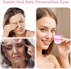Ergonomic reusable eye wash container for removing makeup irritants.