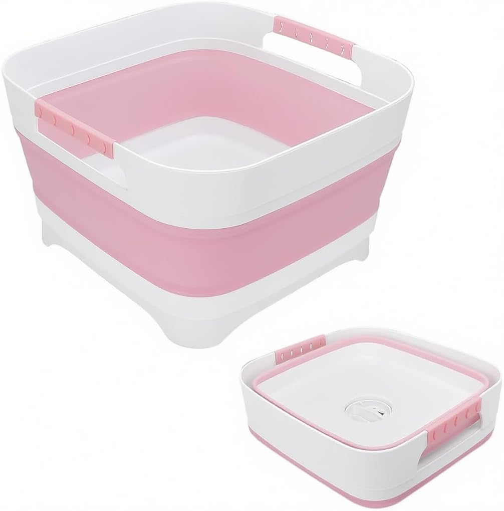 Goderewild collapsible dish basin pink front view