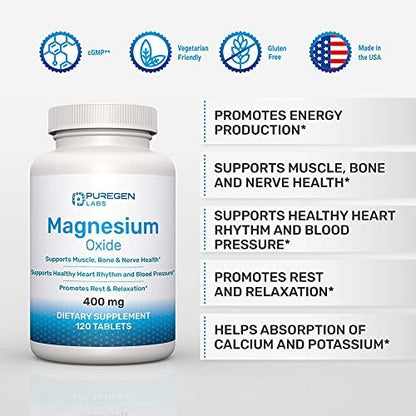 High potency magnesium oxide tablets for muscle recovery and leg cramp relief