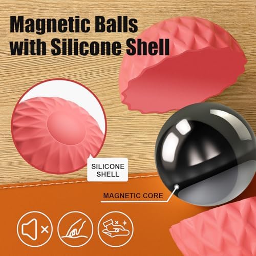 Close up of red silicone magnetic fidget toys showing detailed tactile surface textures