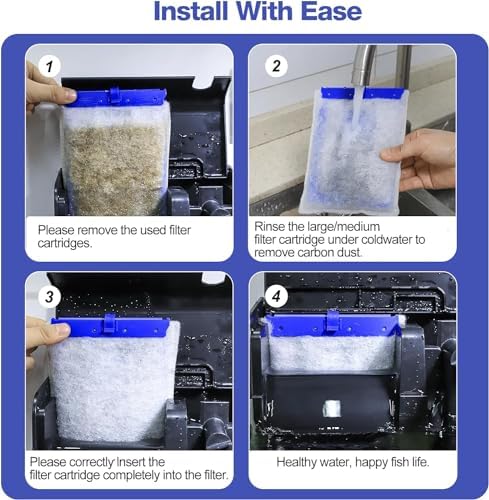 Water purification demonstration using large size multi stage filter cartridges.