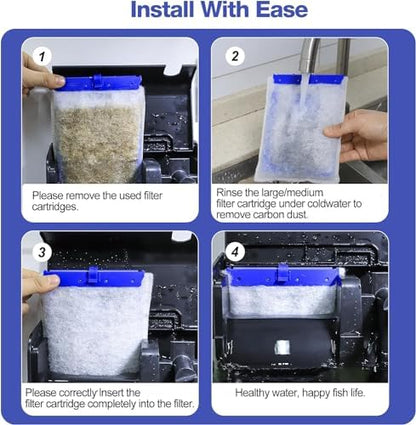 Water purification demonstration using large size multi stage filter cartridges.