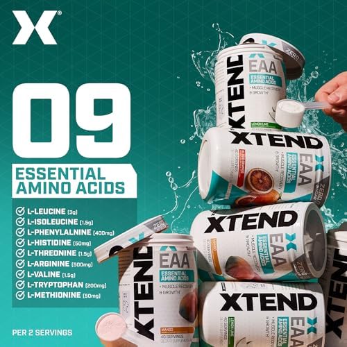 Xtend Eaa powder scoop size and serving breakdown