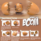 Generic Wind-Up Surprise Eggs Dinosaur showing the green animal hatching figure walking on a floor