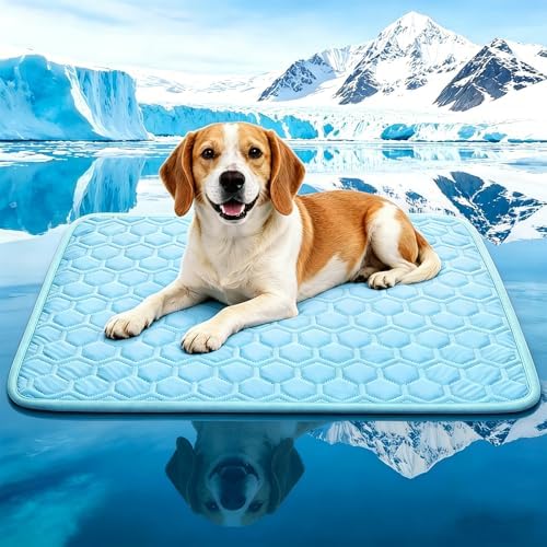 Dgdgbaby pet cooling pad highlighting the durable non slip bottom gripping the floor surface.