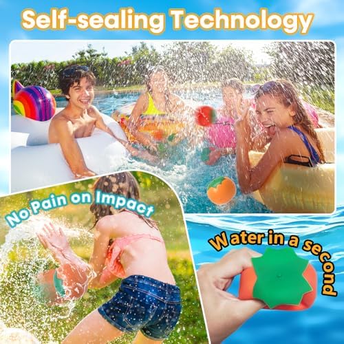 Twelve pack of colorful fruit shaped summer outdoor water toys for kids aged 3-12