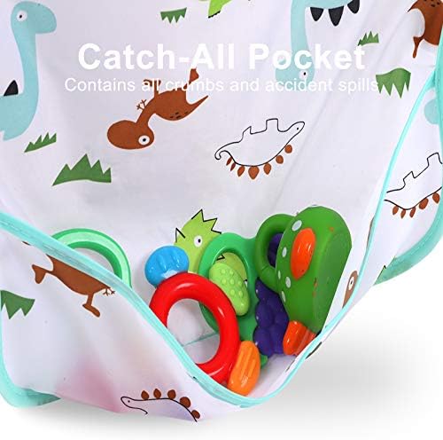 Accmor waterproof toddler apron pack in orange green and yellow patterns
