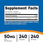 240 count zinc supplement vegetarian capsules for daily mineral nutrition