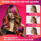 Close up of vibrant hair chalk color pens in packaging