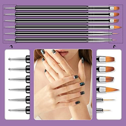 Metallic ball ends of the Artdone professional manicure tools showcasing different dotting sizes.