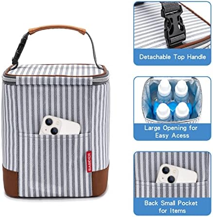 Babeyer cooler bag attached to a stroller using the detachable buckle handle
