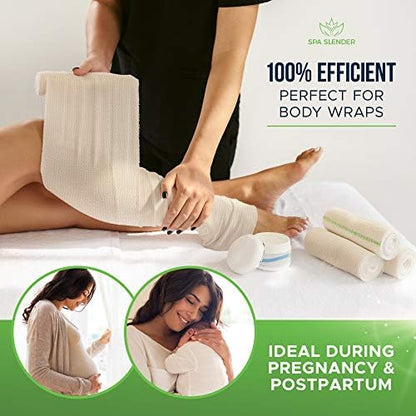 Spa Slender self-closure bandage wrap showing green stitching detail