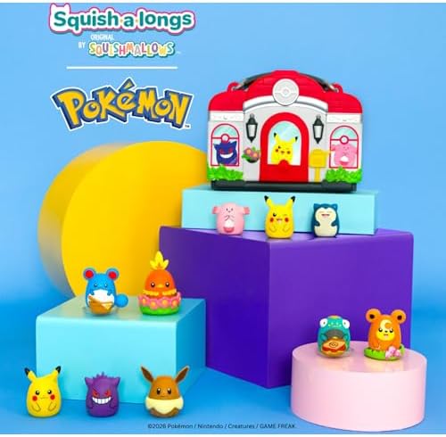 Packaging view of the officially licensed Pokémon mini squish collection by Jazwares