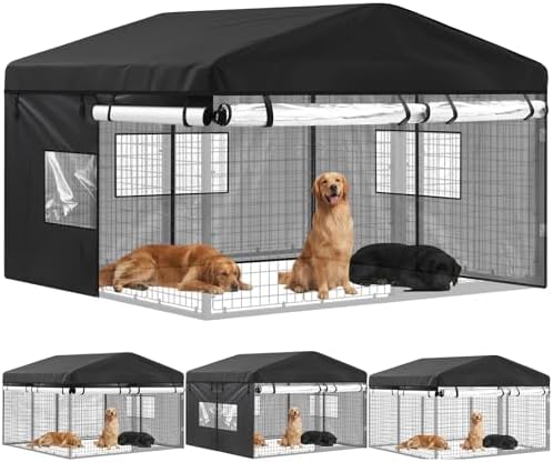 Heavy duty 600D Oxford fabric dog cage enclosure showing waterproof PU coating