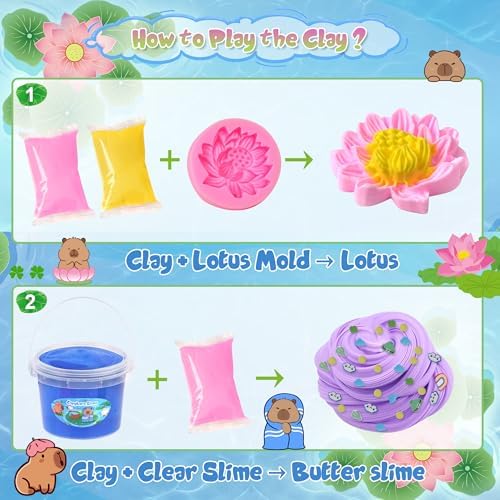 Joytry Capybara Slime Kit retail packaging highlighting the convenient carry handle on the reusable storage bucket lid